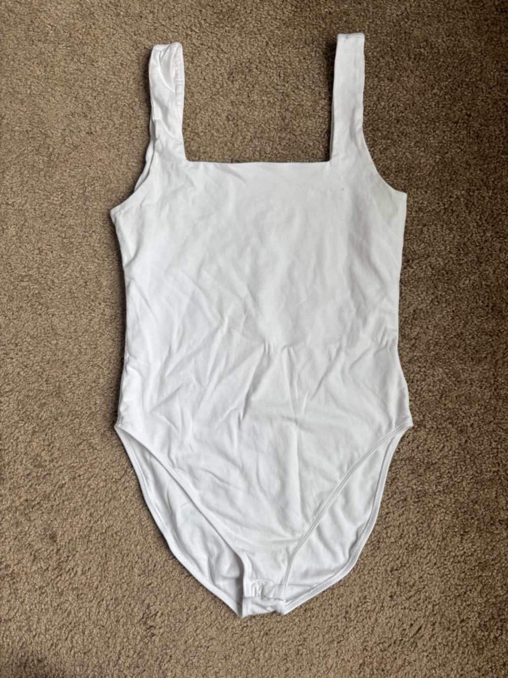 Old Navy White Kids Square Neck One-Piece Bodysuit